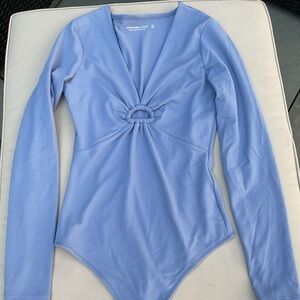 Abercrombie and Fitch, Light Blue Long Sleeve Bodysuit